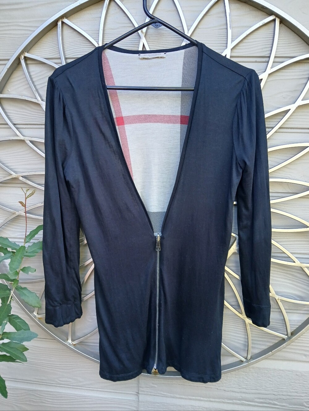 Authentic Burberry Reversible Zip-Front Women's Cardigan Jacket